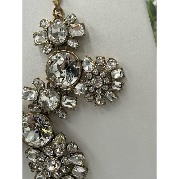 J. Crew Multi Shaped Large Rhinestone Wheels Bling Statement Necklace - Picture 4 of 16